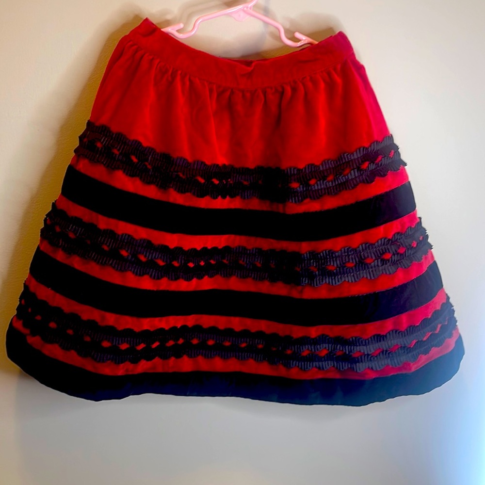 Vintage 90’s Children’s Place Red Velvet Holiday Skirt Size 6x/7